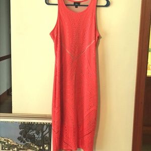 Coral racer back dress